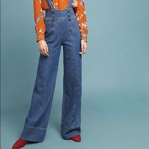 Anthropologie Wide Leg Jeans with Straps